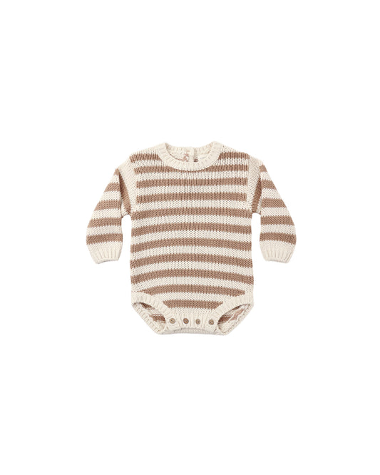 Almond Stripe Rex Romper