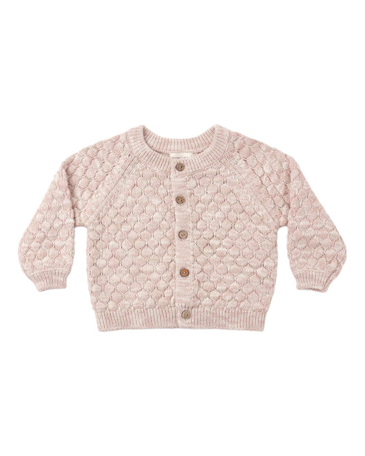 Dusty Rose Speckle Bubble Knit Cardigan