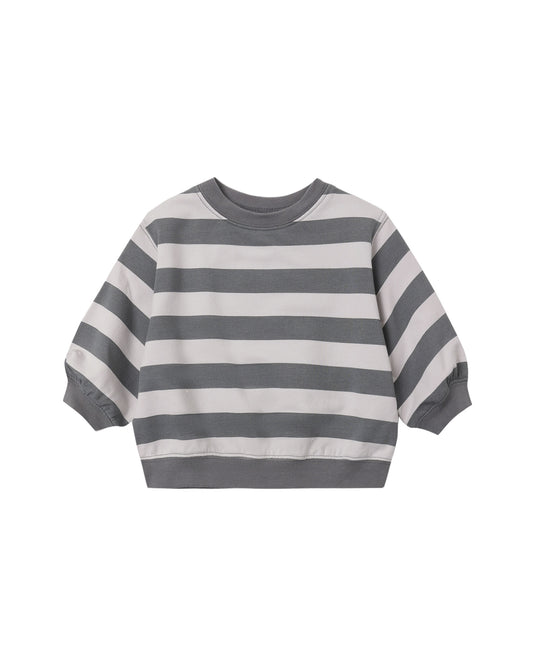 Midnight Stripe Oversized Crew Sweatshirt