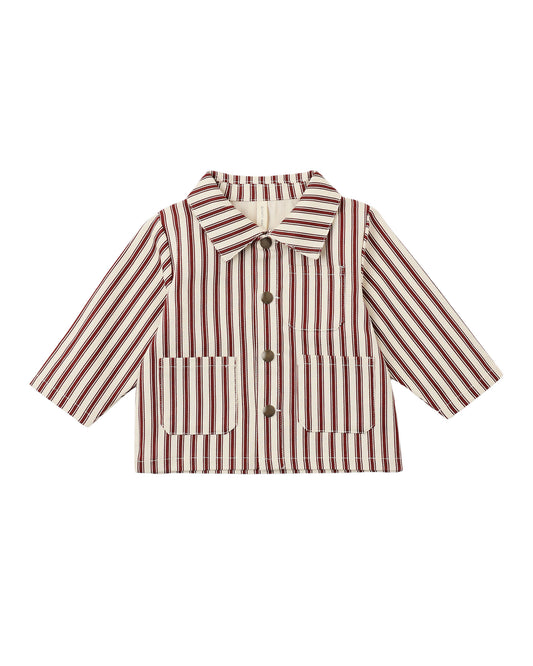 Black Cherry Pinstripe Utility Jacket