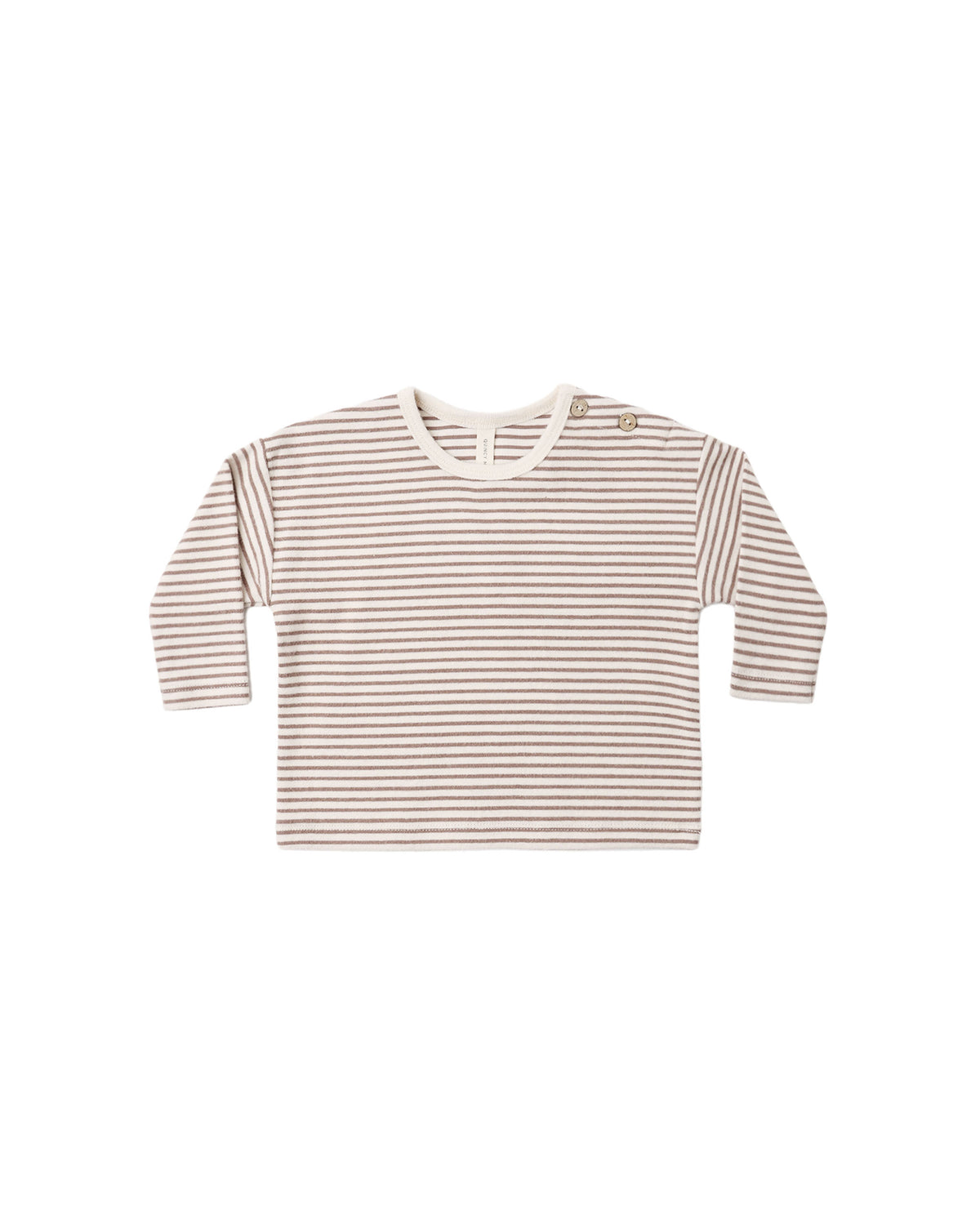 Cocoa Microstripe Long Sleeve Tee