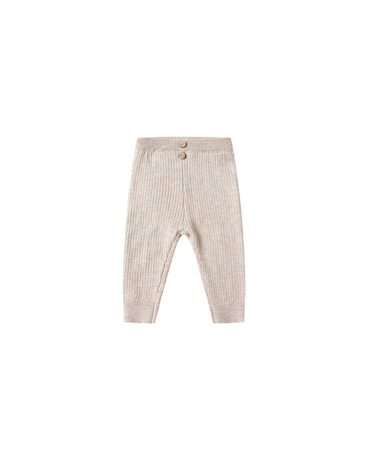 Oatmeal Heathered Rib Knit Legging