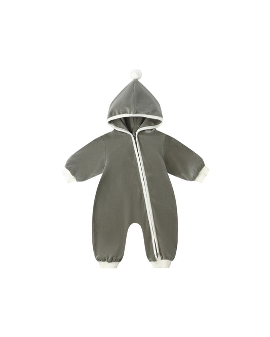 Forest Velour Zip Jumpsuit