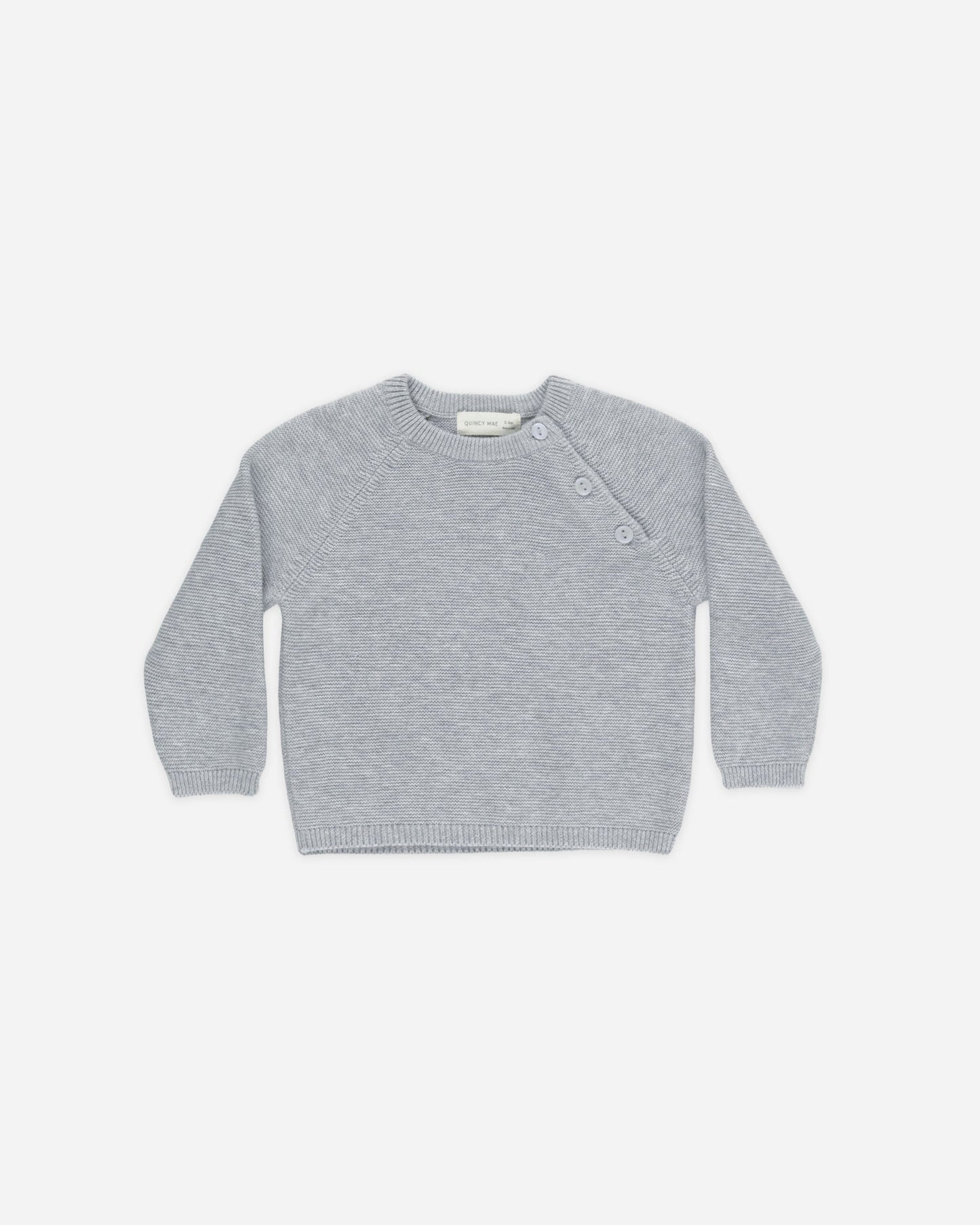 Heathered Dusty Blue Bailey Knit Sweater