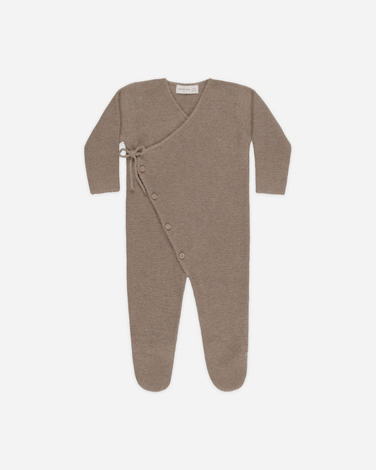 Heathered Mocha Wrap Knit Footie