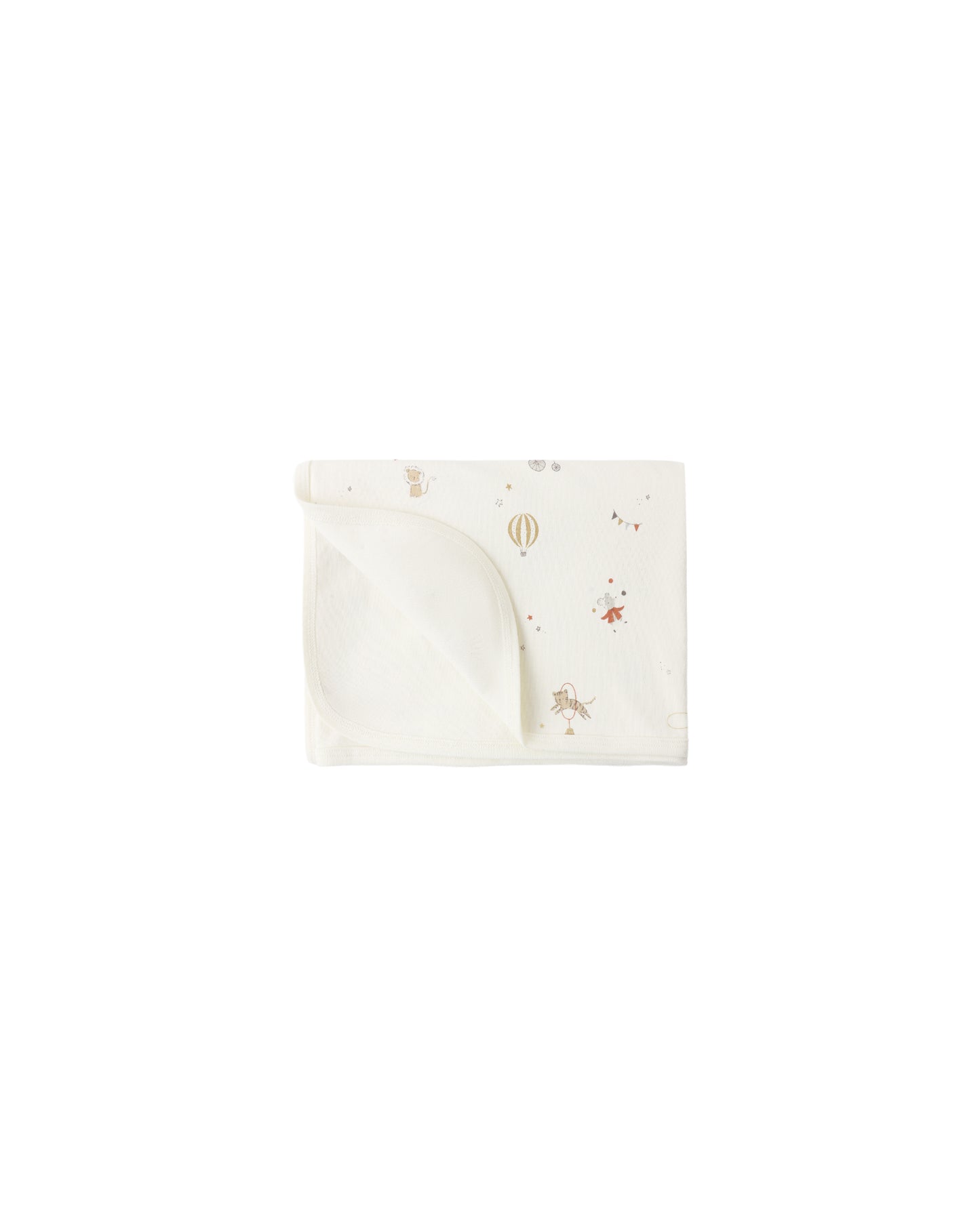 Quincy Mae Carnival Swaddle in ivory, soft organic cotton with playful bee pattern, perfect for newborns and infants.
