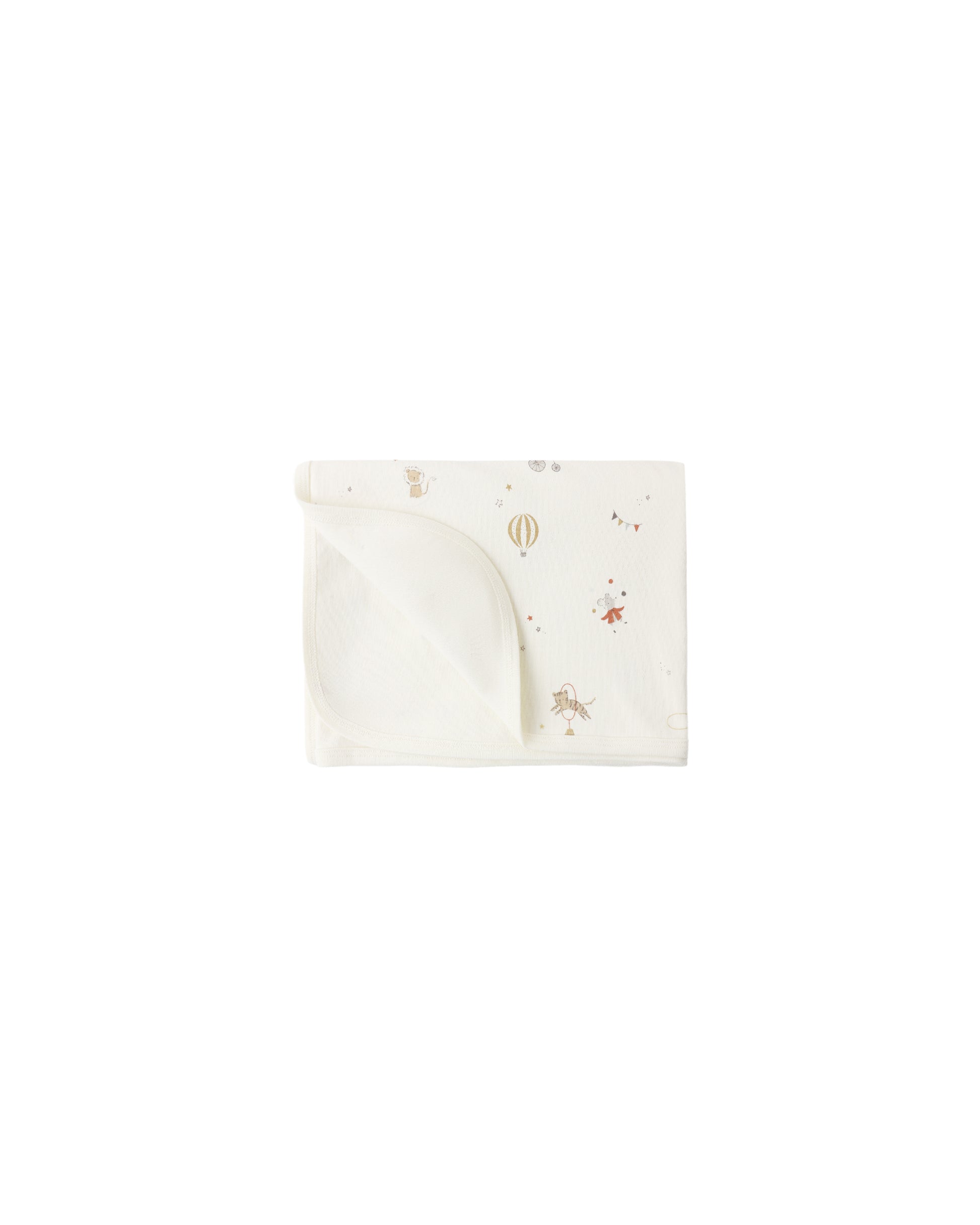 Quincy Mae Carnival Swaddle in ivory, soft organic cotton with playful bee pattern, perfect for newborns and infants.