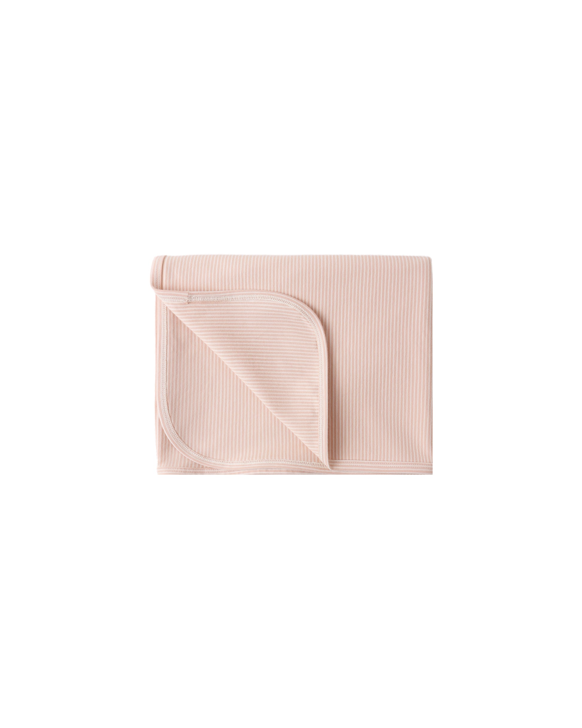 Soft Quincy Mae Melon Micro Stripe Swaddle blanket with pastel green and white stripes, perfect for newborns and babies.