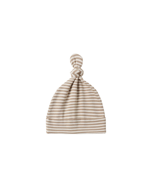 Almond Stripe Knotted Baby Hat