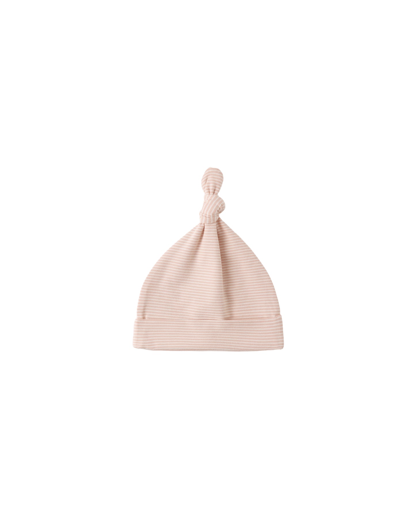 Quincy Mae melon micro stripe knotted baby hat with soft fabric and adorable design for newborns and infants.