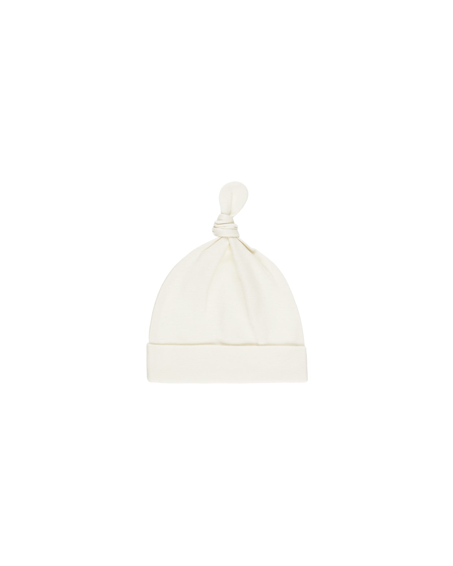 Natural knotted baby hat by Quincy Mae, soft organic fabric with a cute knotted design for infants.
