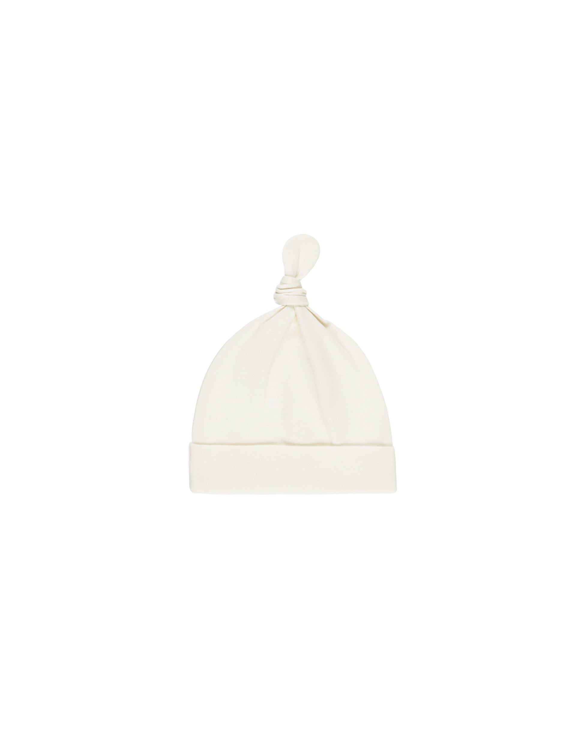 Natural knotted baby hat by Quincy Mae, soft organic fabric with a cute knotted design for infants.