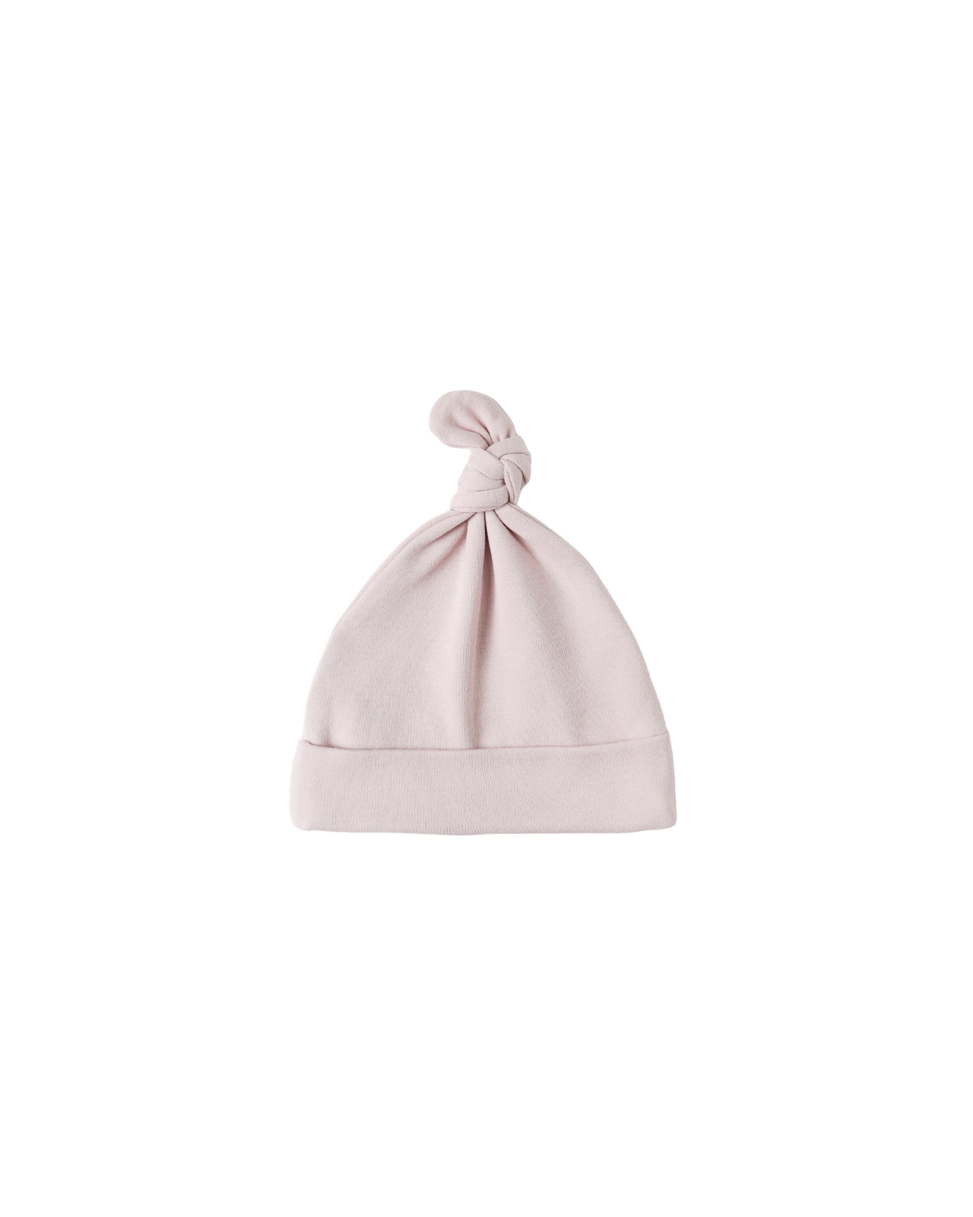 Lilac knotted baby hat by Quincy Mae, soft fabric accessory with a stylish knotted design for infants.