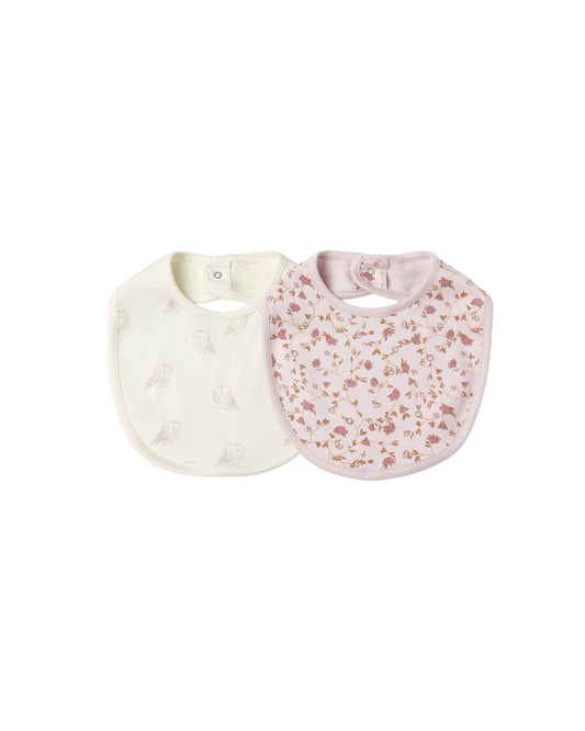Garden & Snow Owls Snap Bib Set