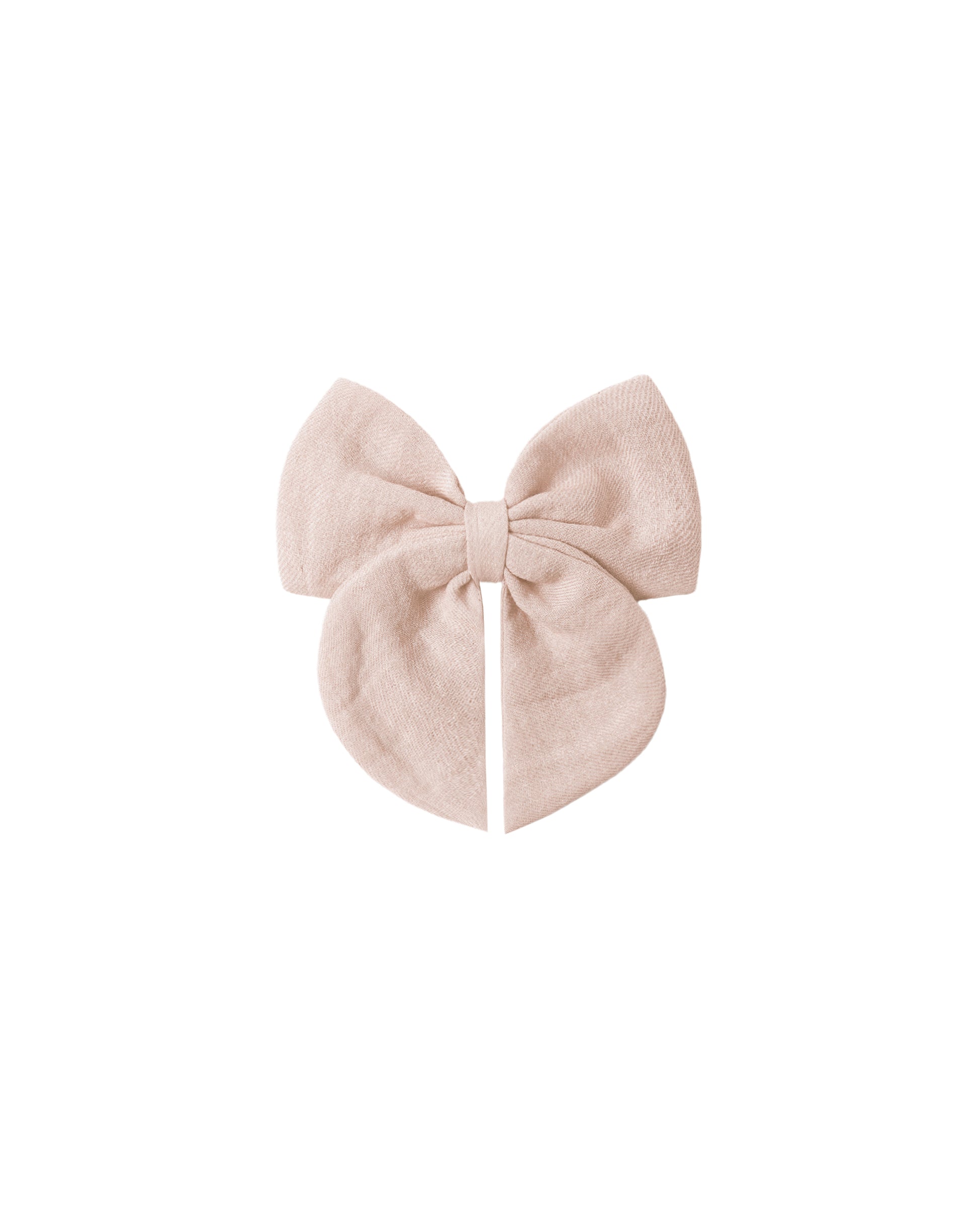 Pink blush bow hair accessory by Quincy Mae, featuring a soft fabric bow for children's styling.