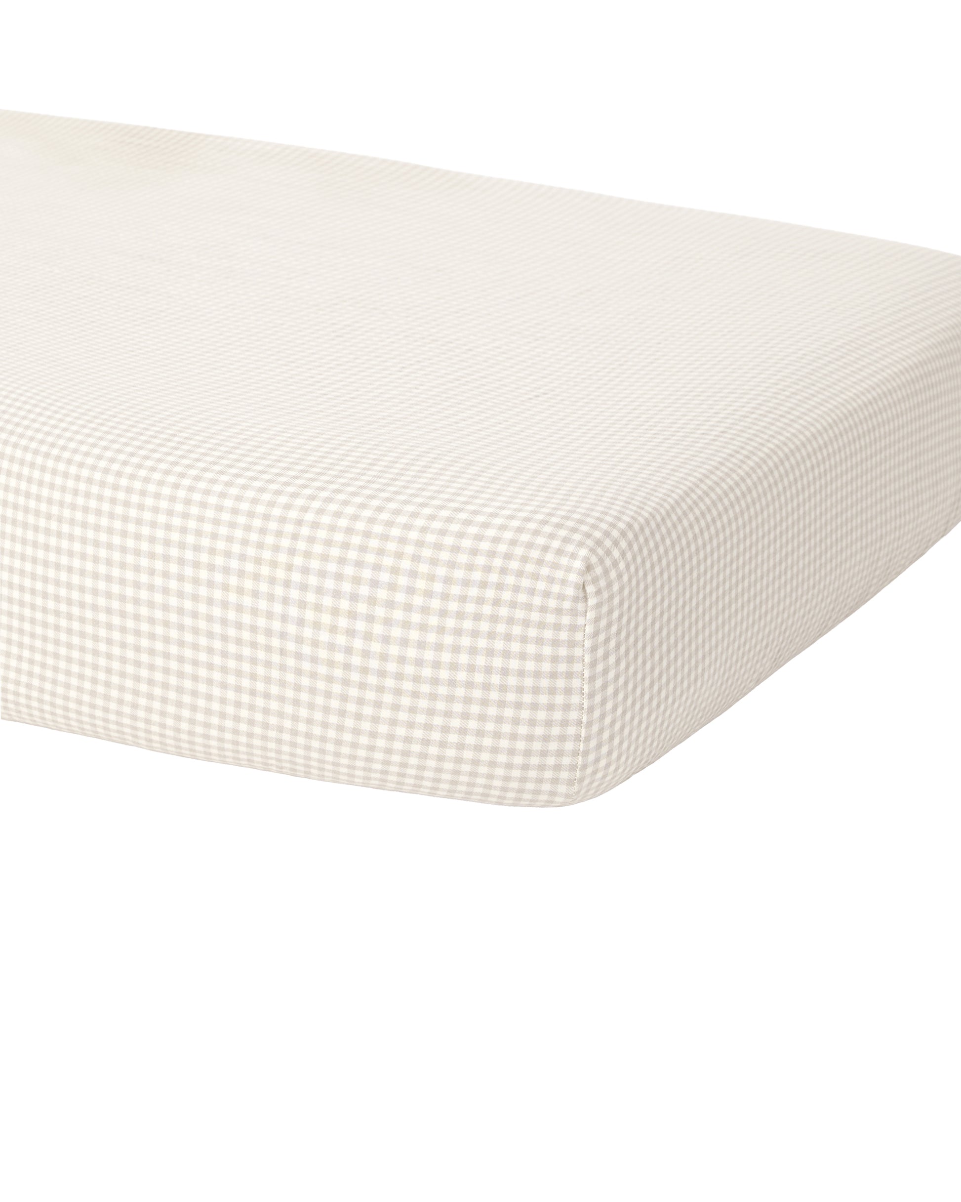 Ivory Oat Gingham Bamboo Crib Sheet by Quincy Mae with soft, breathable fabric and classic checkered pattern for baby cribs.
