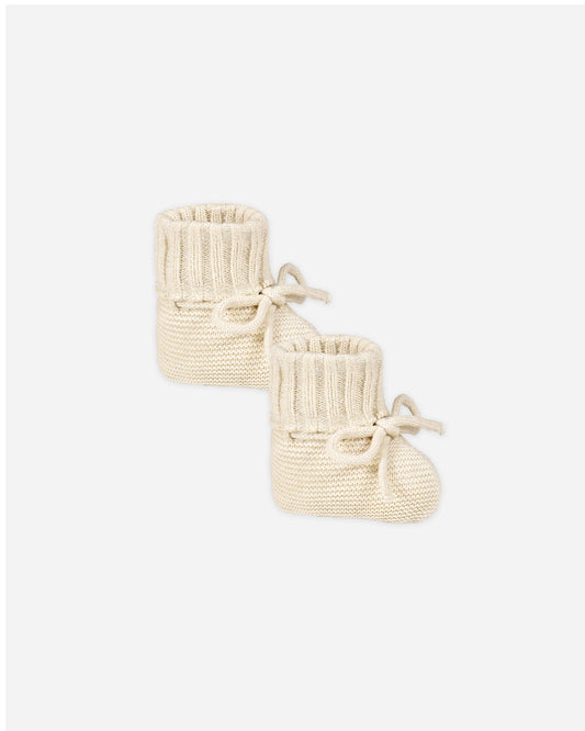 Heathered Natural Knit Booties