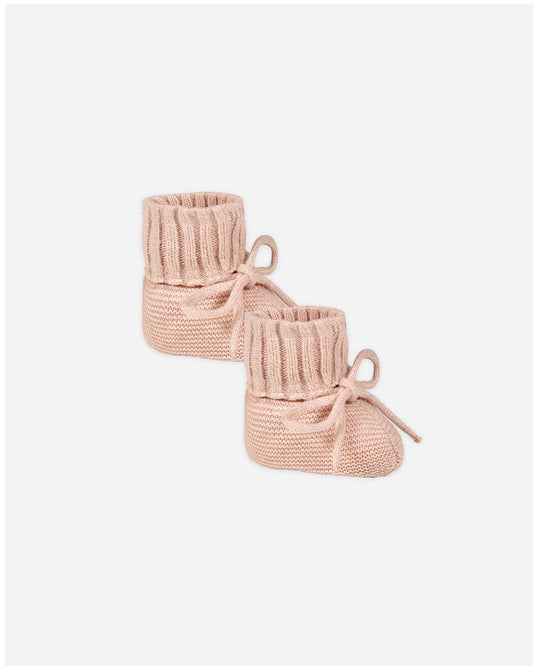 Heathered Rose Knit Booties