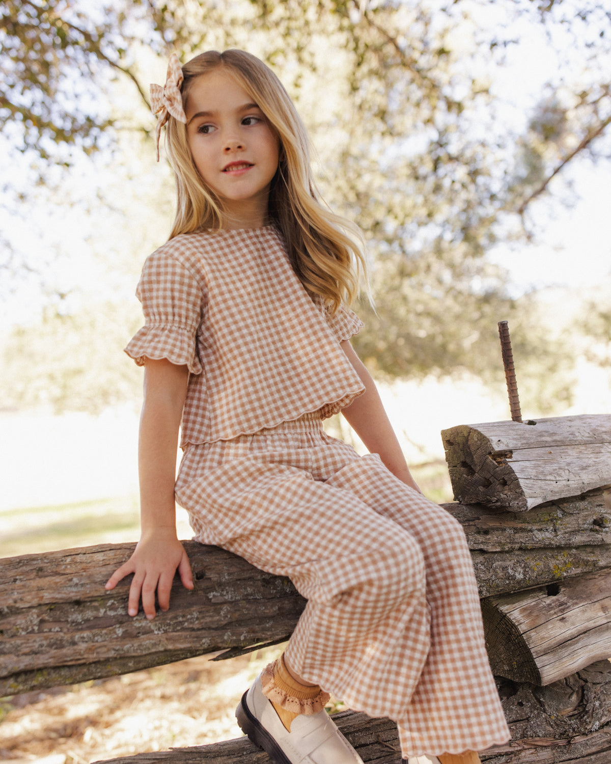 Fawn Gingham Francie Blouse