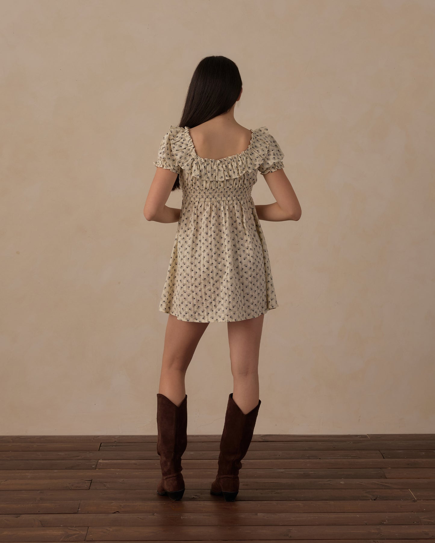 Teen vintage Fleur Dillon dress by Rylee & Cru, featuring a floral pattern and classic design on soft fabric.