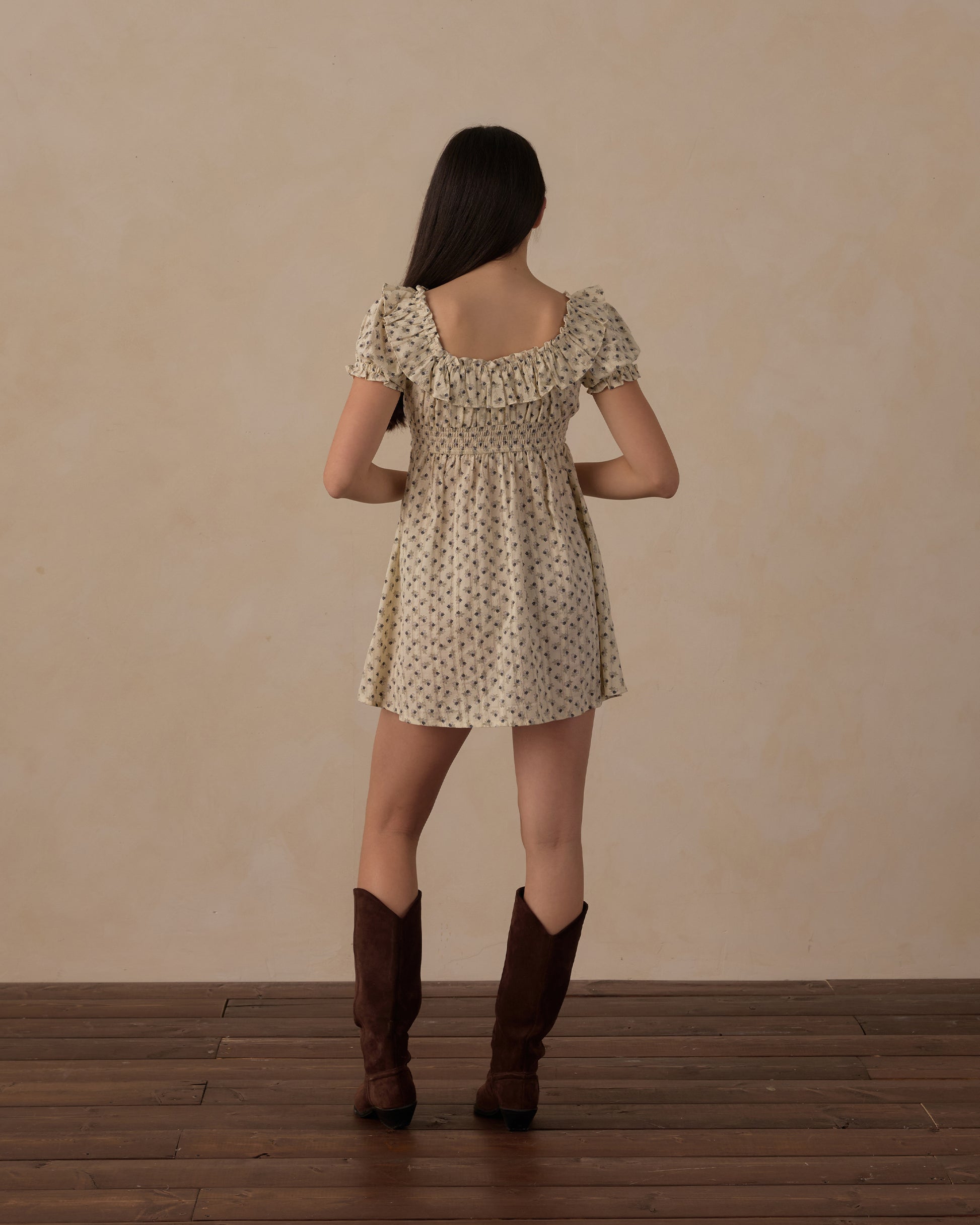 Teen vintage Fleur Dillon dress by Rylee & Cru, featuring a floral pattern and classic design on soft fabric.