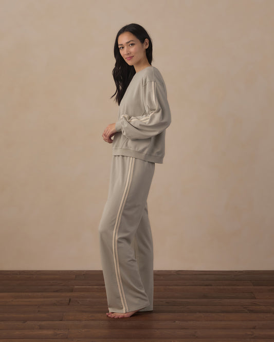 Women's oversized sage sweatshirt by Rylee & Cru, featuring a relaxed fit and soft fabric, shown on a model.