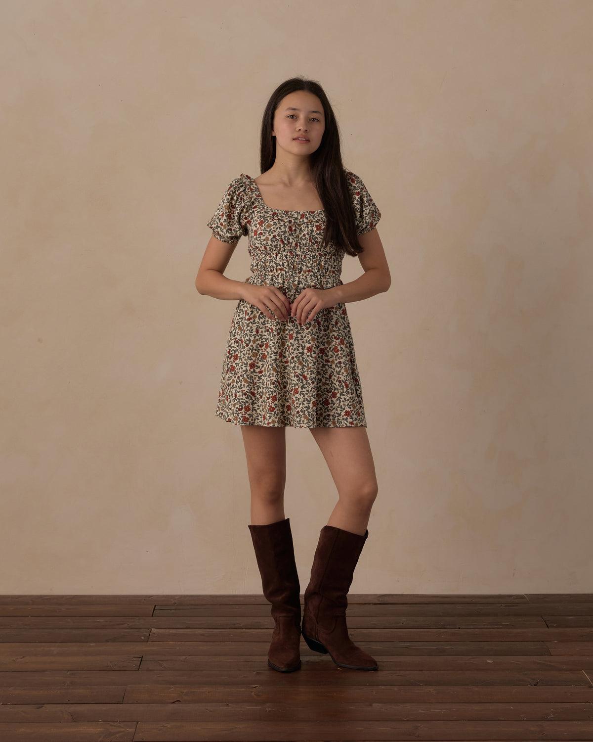 Teen Holiday Floral Shayla Dress