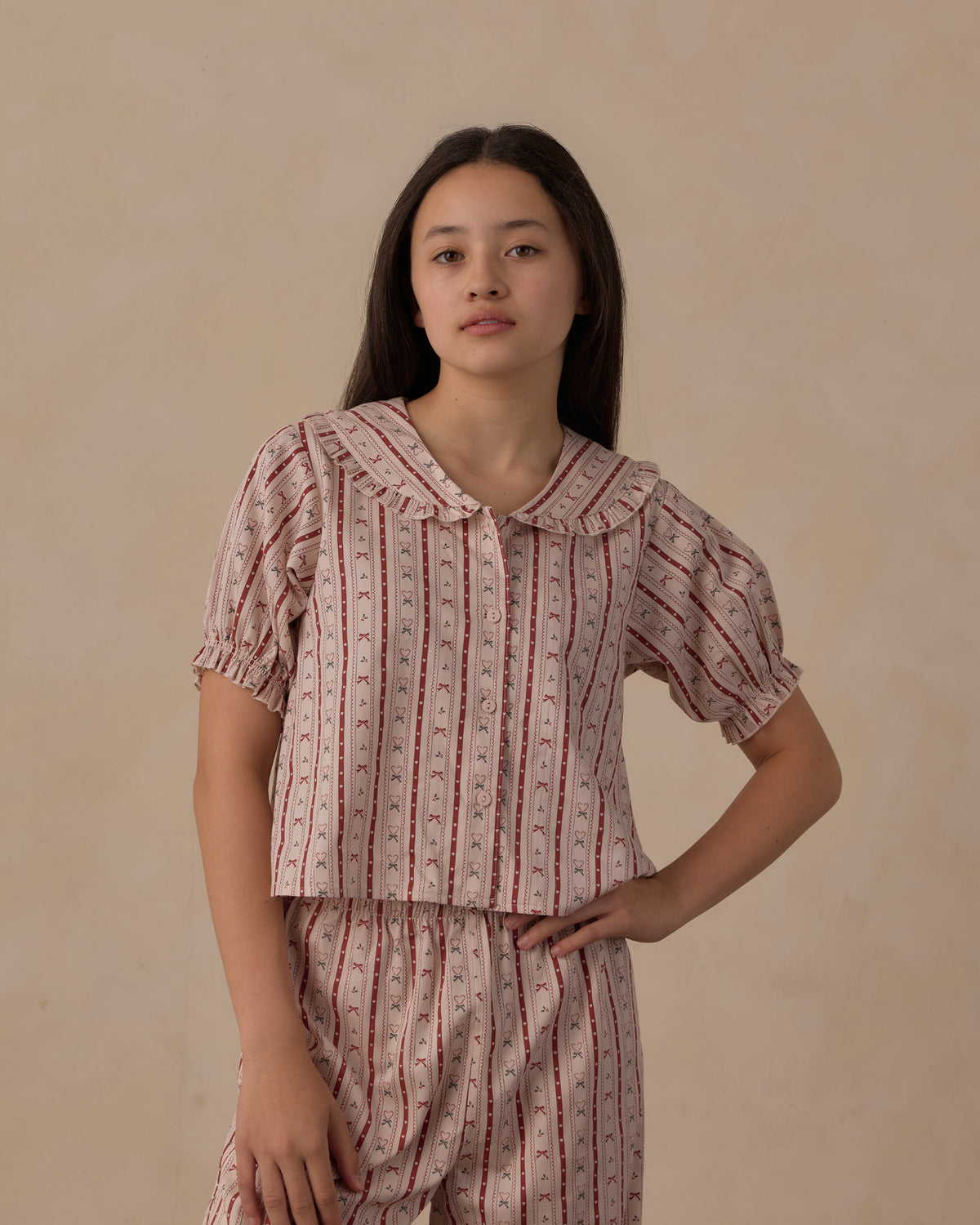 Teen Candy Cane Lane Ruffle Pajamas