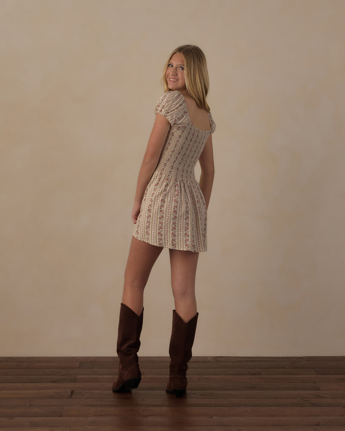 Teen Floral Stripe Alex Dress