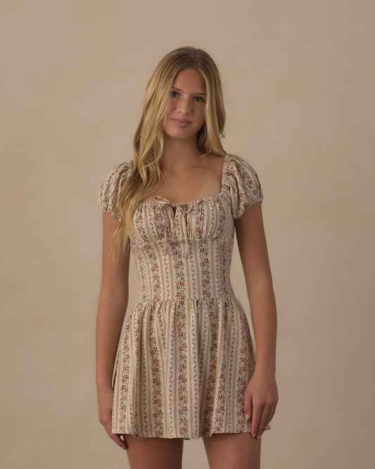 Teen Floral Stripe Alex Dress