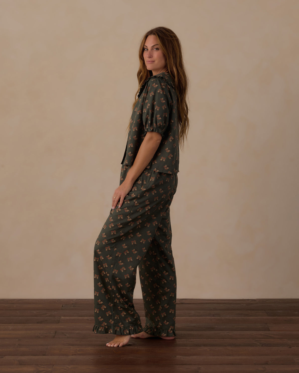 Women's Evergreen Bouquet Ruffle Pajamas