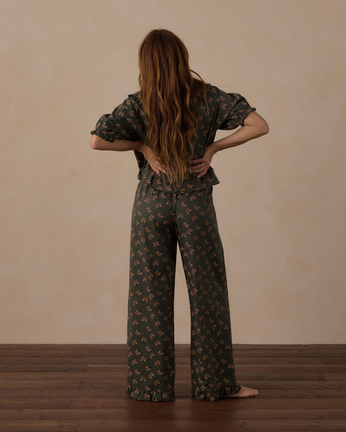 Women's Evergreen Bouquet Ruffle Pajamas