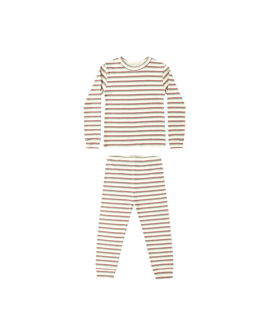 Holiday Stripe Organic Long Sleeve Pajama Set