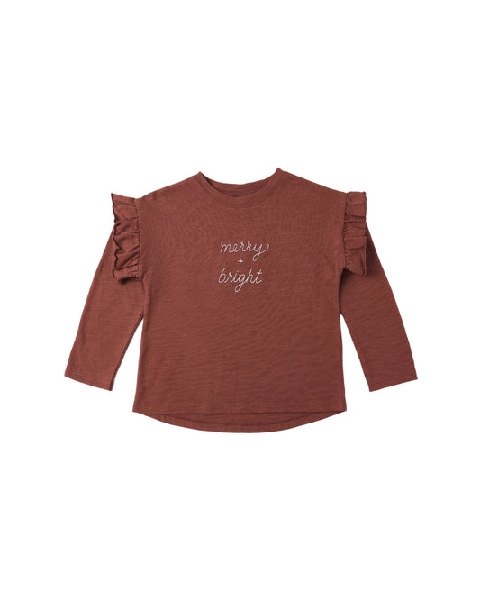 Merry + Bright Ruffle Long Sleeve Tee