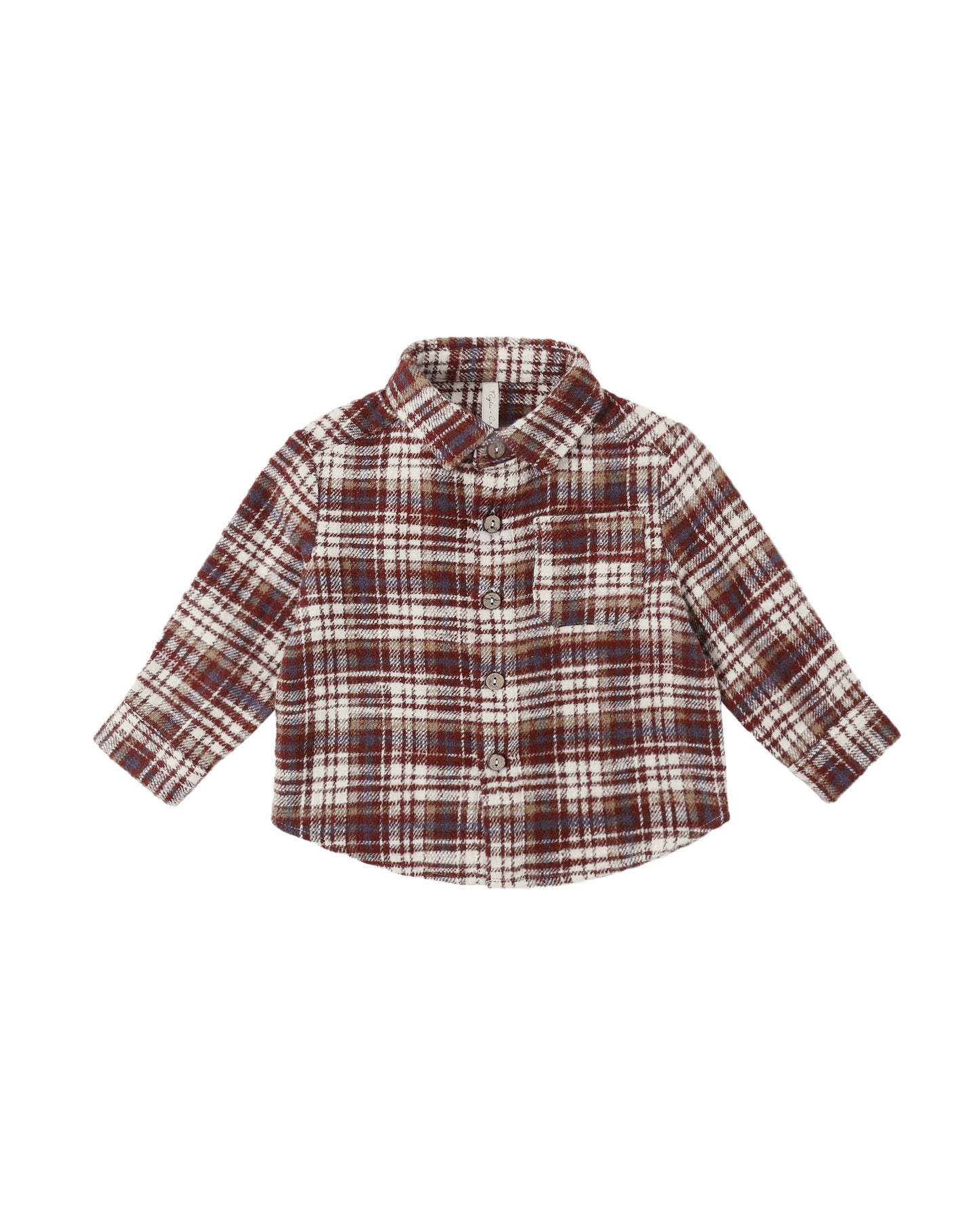 Rylee & Cru - Burgundy Plaid Collared Long Sleeve Shirt