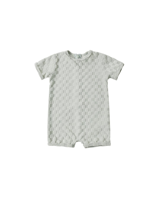 Rylee & Cru Sage Check Shortie One Piece for toddlers, featuring a cute checked pattern and comfortable fit.