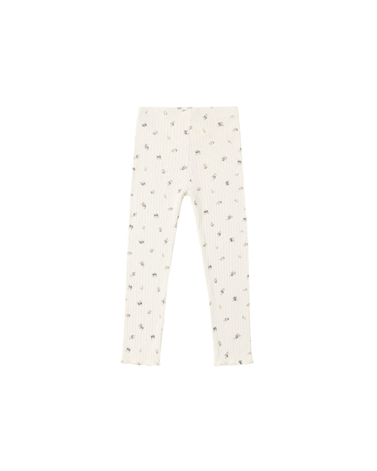 Natural Ditsy Rylee & Cru leggings featuring a soft, floral print fabric with elastic waistband for comfortable fit.
