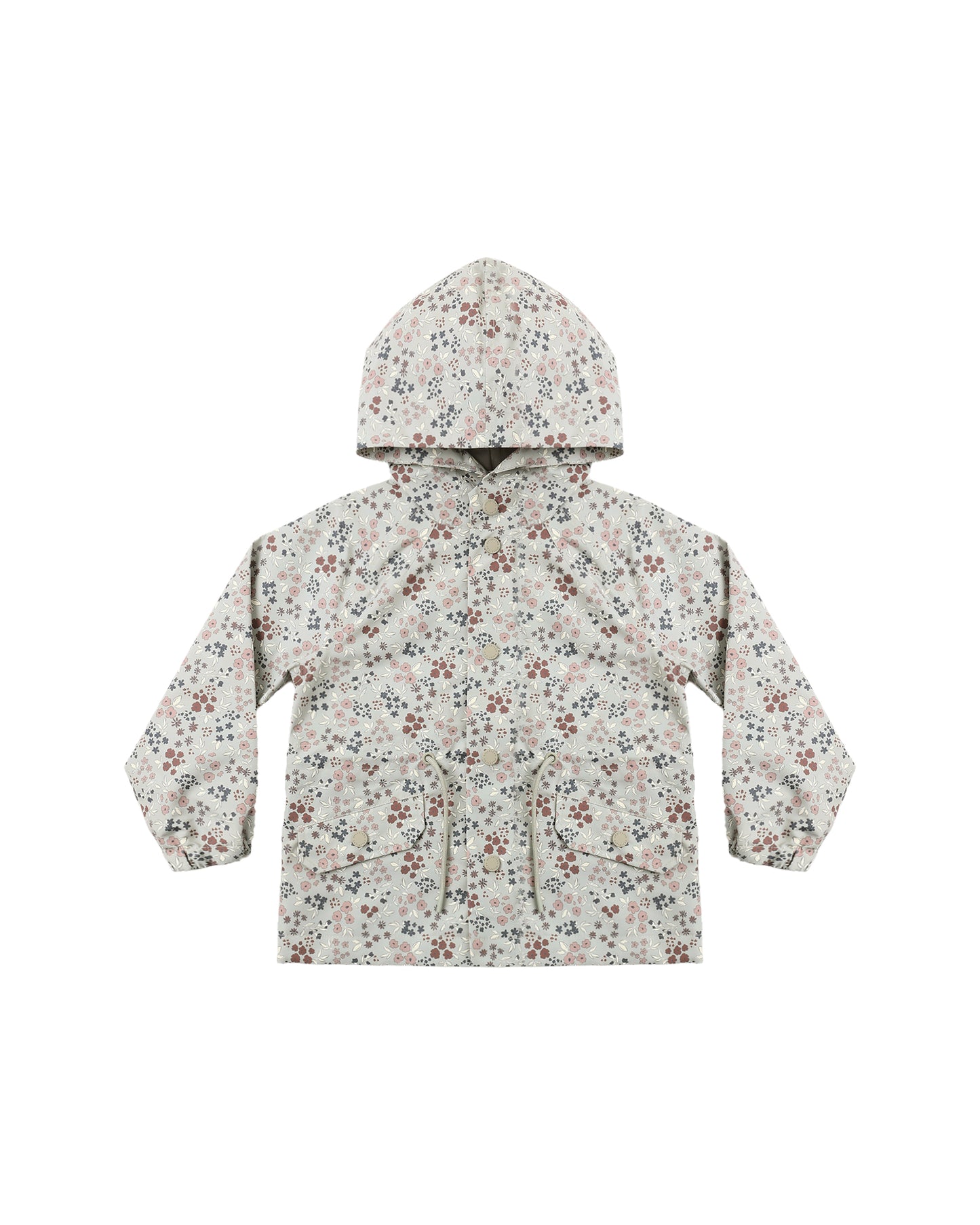 Rylee & Cru garden raincoat in sage green, lightweight waterproof jacket with a hood, suitable for outdoor gardening.
