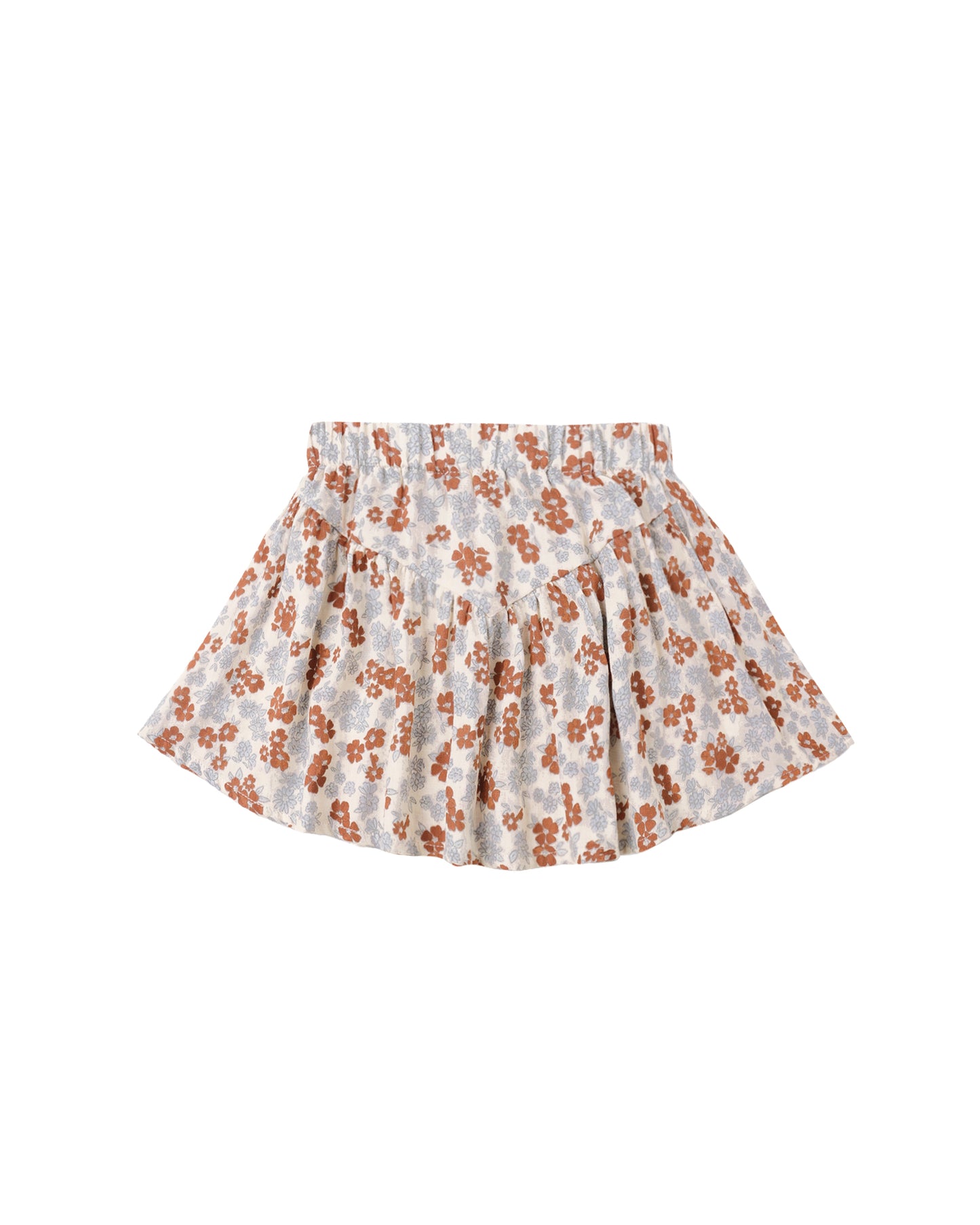 Rylee & Cru Americana floral sparrow skirt in natural fabric with colorful floral and sparrow print, lightweight and breezy.