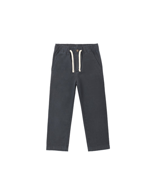 Rylee & Cru Midnight Kalen Pant in dark fabric, featuring a relaxed fit and elastic waistband for comfortable everyday wear.
