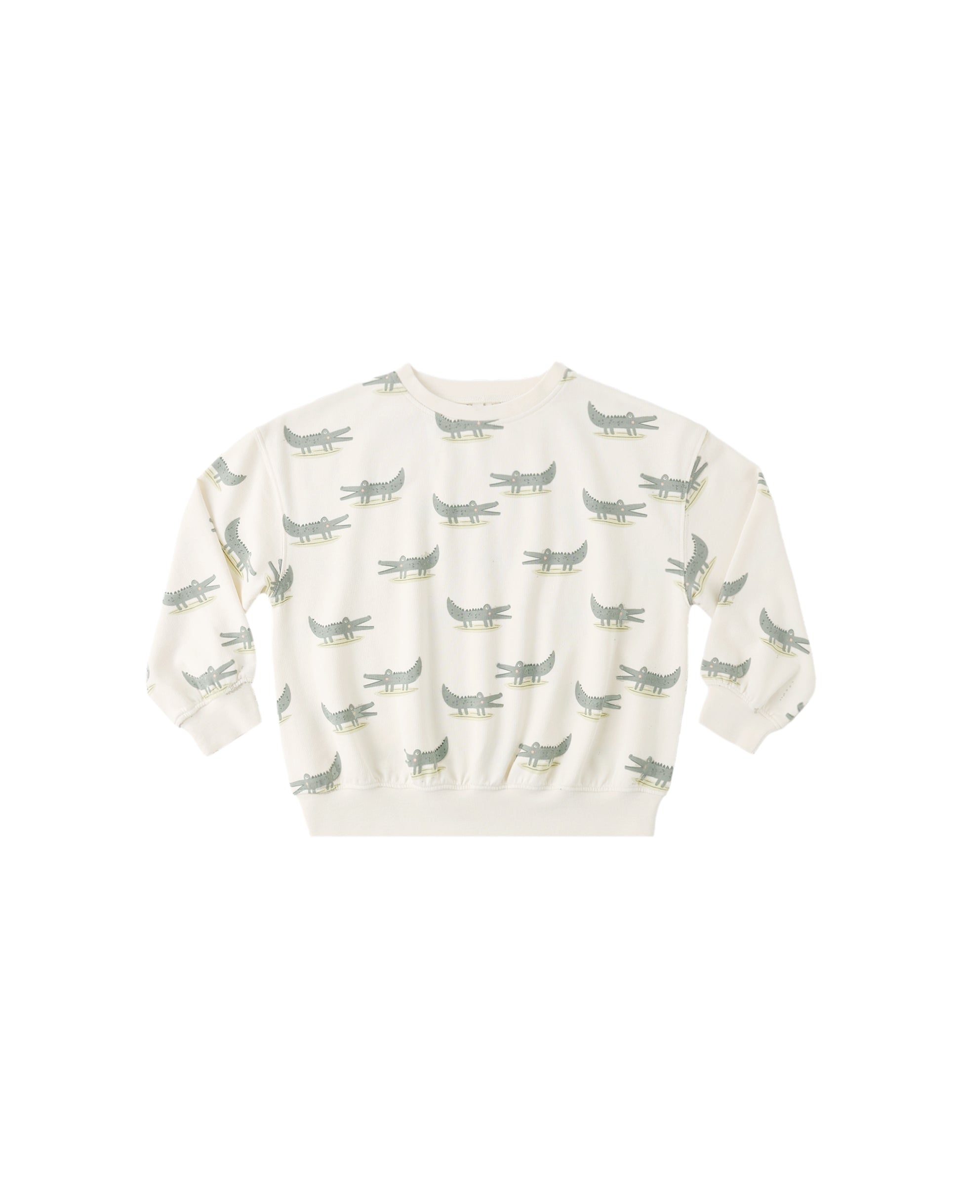 Rylee & Cru relaxed sweatshirt featuring a natural color and alligator graphic design on the front.