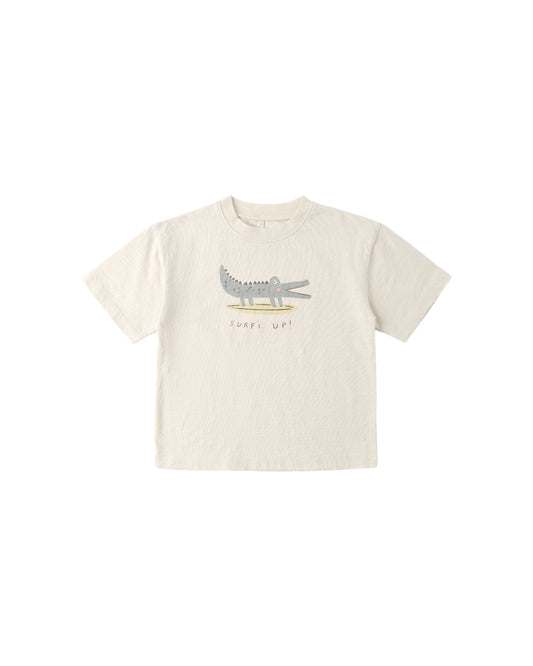 Rylee & Cru Alligator Relaxed Tee in natural color, featuring an alligator graphic on a casual t-shirt design.