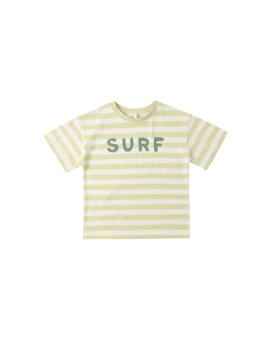 Rylee & Cru Surf Relaxed Tee in citron color, featuring a casual fit and soft fabric, displayed flat on a white background.