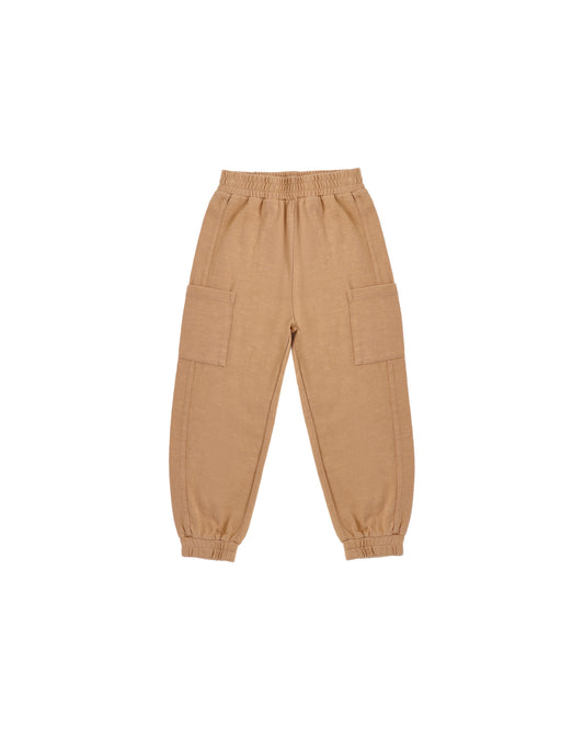Fawn cargo jogger pants by Rylee & Cru, featuring relaxed fit and cargo pockets, made from soft, comfortable fabric.