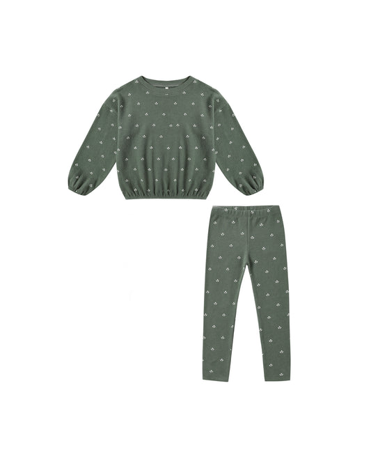 Evergreen Ditsy Spongey Knit Set