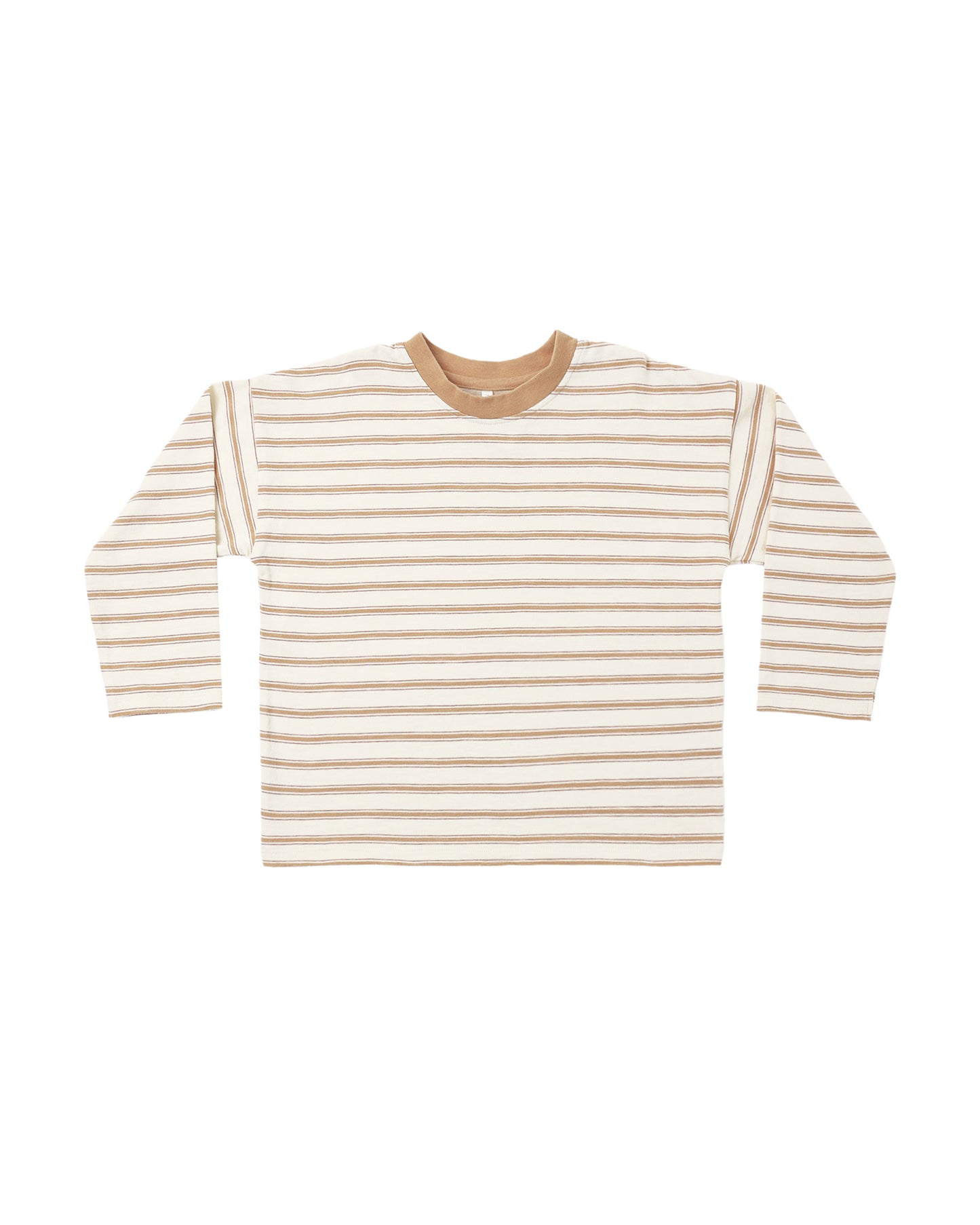 Fawn stripe Camden long sleeve tee by Rylee & Cru, featuring soft fabric and classic design, shown on a white background.