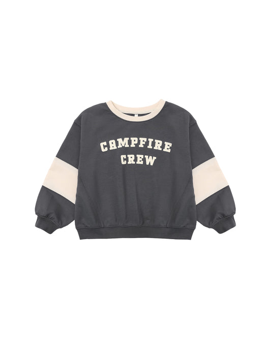 Rylee & Cru Campfire Crew oversized sweatshirt in midnight, featuring a cozy, relaxed fit with a soft knit fabric and casual style.