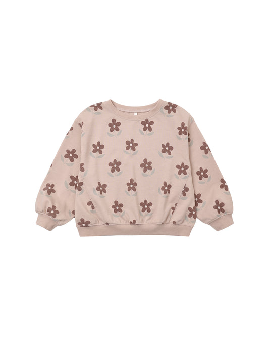 Rylee & Cru Daisy oversized sweatshirt in rosewood color, featuring a cozy, relaxed fit and soft fabric.