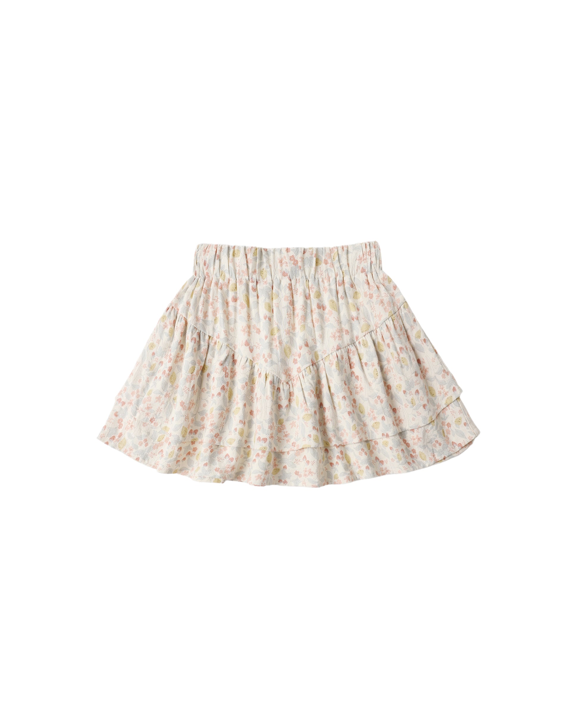 Rylee & Cru summer garden tiered mini skirt in ivory, featuring layered fabric and a flowy, breezy design for warm weather.
