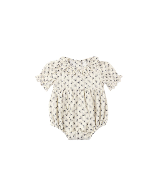 Rylee & Cru Vintage Fleur Liv romper in natural fabric, featuring a floral print and relaxed fit, suitable for babies or toddlers.